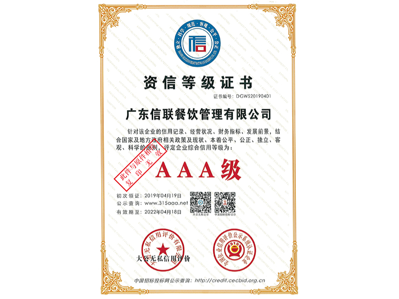 资信等级证书